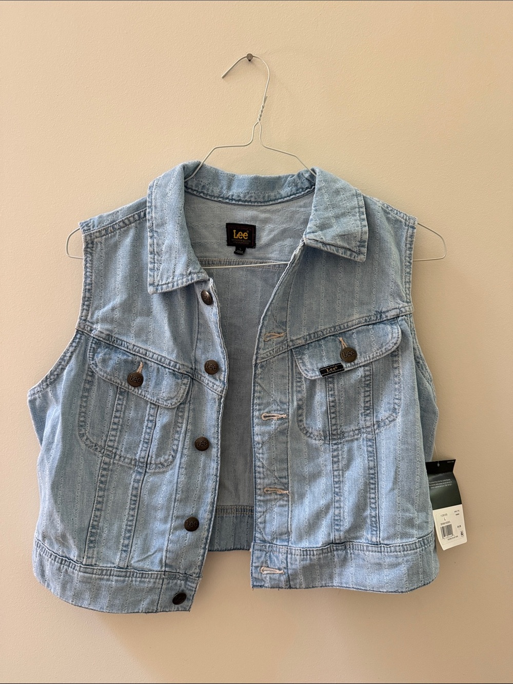 Lee Light Blue Denim Vest - Women's Sleeveless Jacket